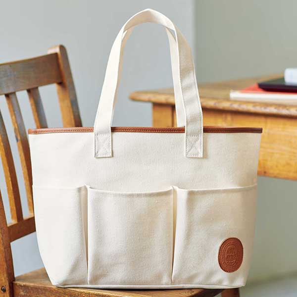 1.[Normal issue]Nestrobes Tote bag with plenty of pockets with cowhide emblem