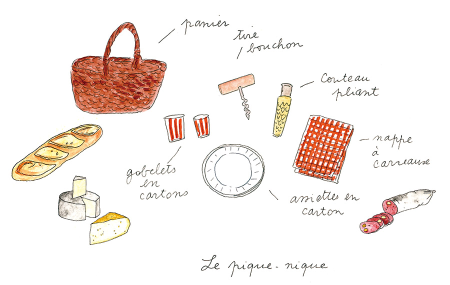 『パリジェンヌの田舎暮らし』フランス人イラストレーターのイザベル・ボワノさん著 お気に入りのものをかごに入れてピクニックへ