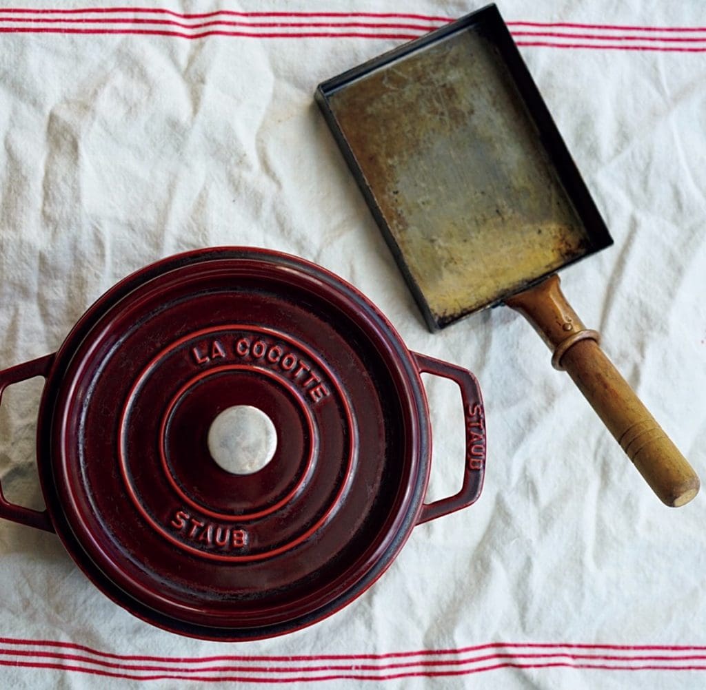 ストウブの鍋と銅の卵焼き器