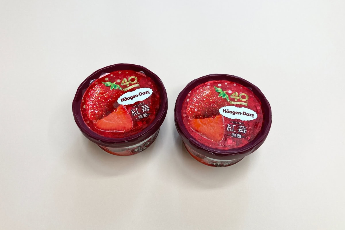 ハーゲンダッツ ミニカップ「紅苺 -完熟-」／¥432（税込）