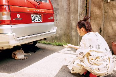 【奈緒さんと旅する台湾】道端で寝転ぶ猫とおしゃべり中。