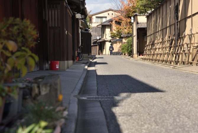 京都の小川通から北大路方面へ向かう道