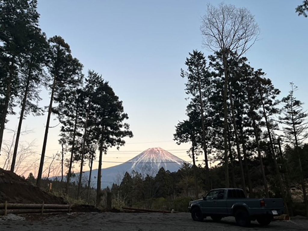 静岡県富士宮市のキャンプ場Fuji Camp Villageからの富士山