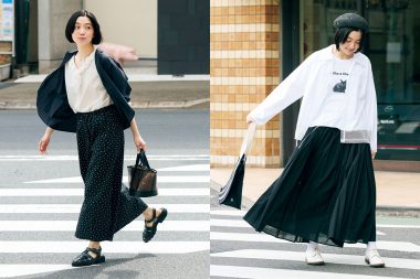 白×黒のバランス感を意識したモノトーンコーデ