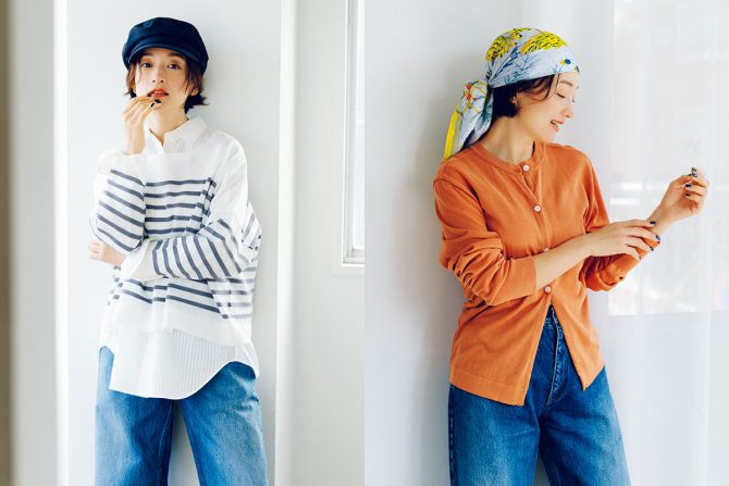 トレンドのシースルーが叶う、ベーシックな「サマーニット」