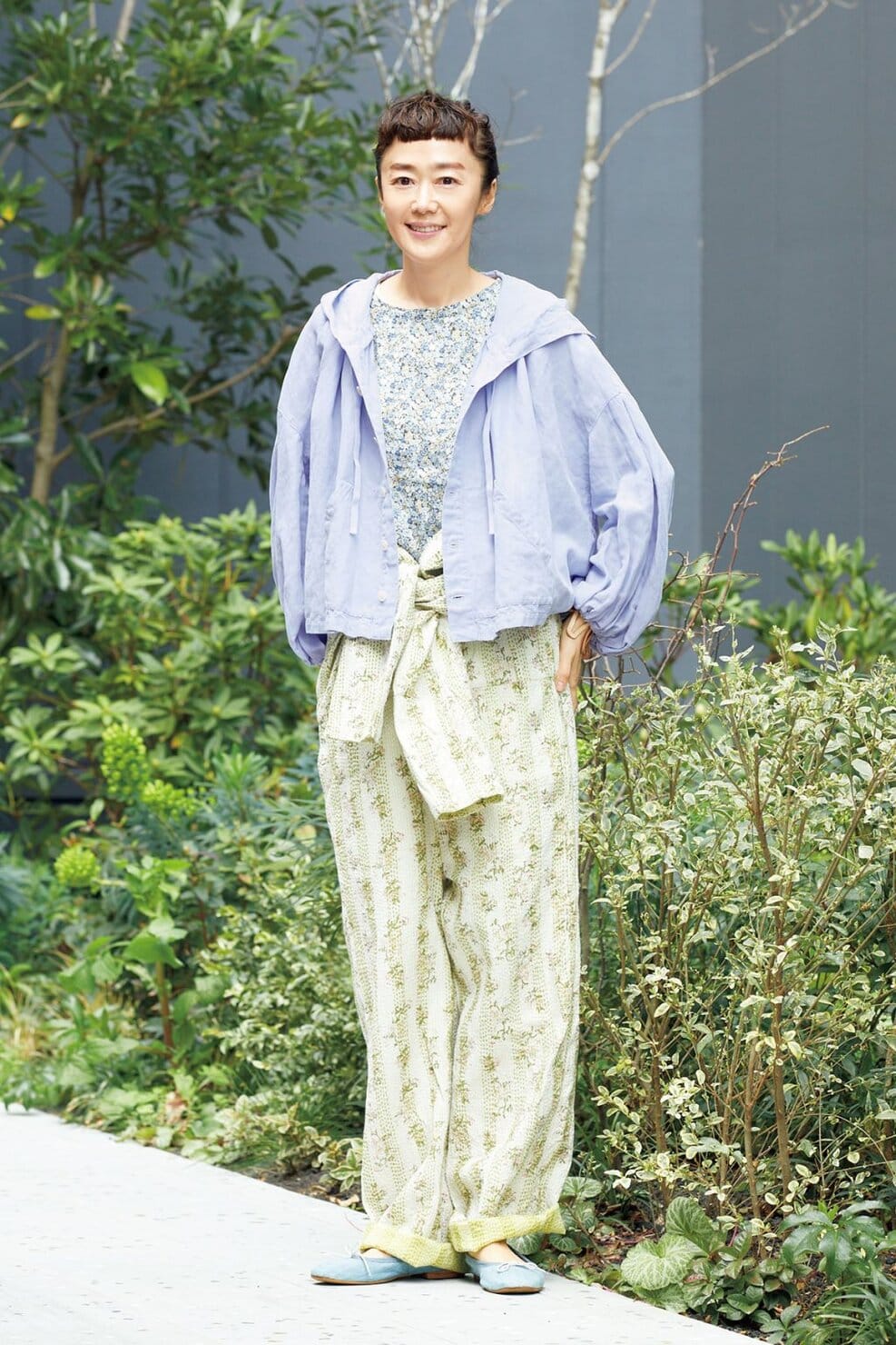 滝口和代さんの花柄×花柄スタイル