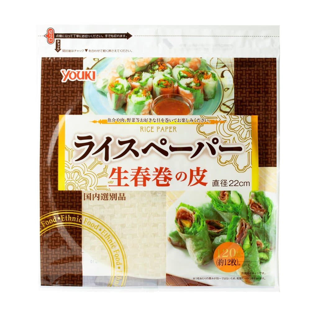ライスペーパー（M）（国内選別品）（直径約22㎝・120g・約12枚）¥378（価格は編集部調べ）／ユウキ食品 お客様相談センター