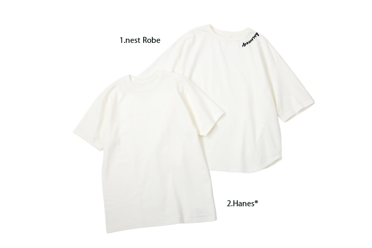 ネストローブとヘインズの白Tシャツは、ほどよい厚みで上質！