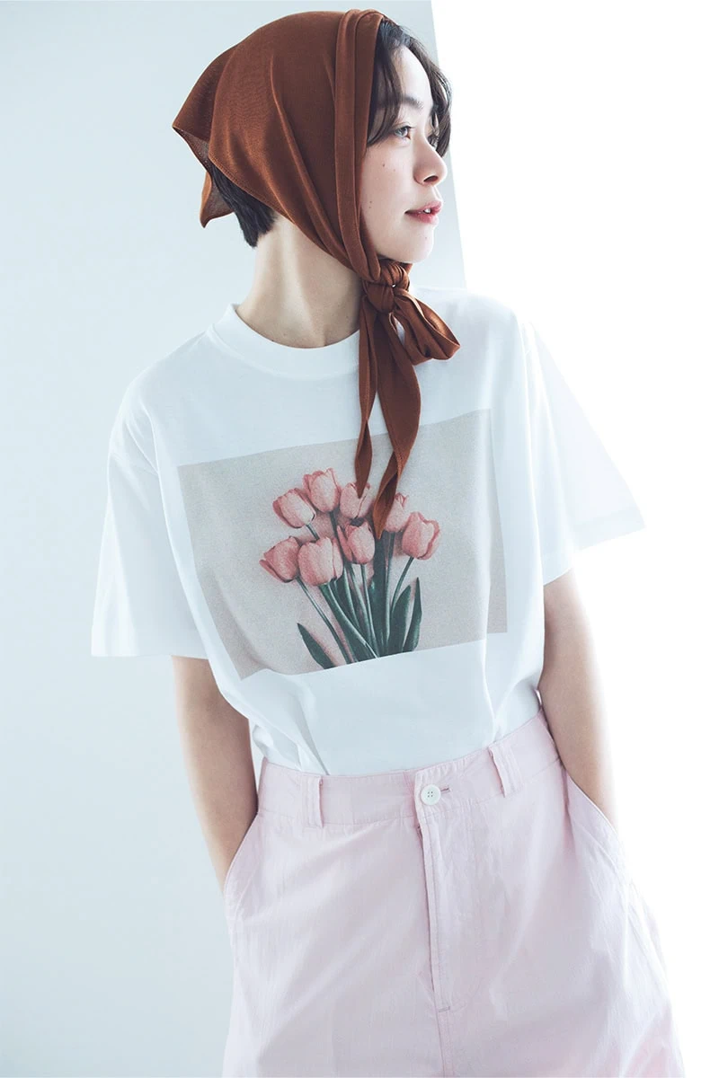 メイフールのチューリップのフォトプリントTシャツで華やぎをプラス！