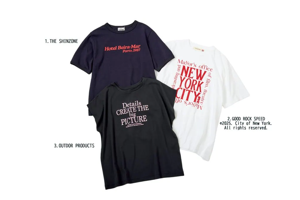 大人は主張しすぎずポイントになる「合わせやすいロゴTシャツ」がおすすめ！