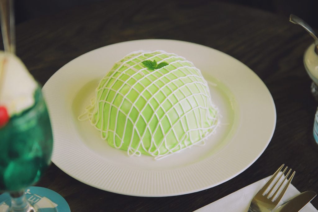 東京・銀座の喫茶店「喫茶 ブリッヂ」のメロンパンケーキ
