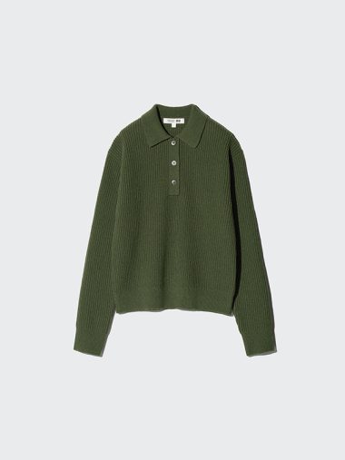 ウールブレンドポロセーター