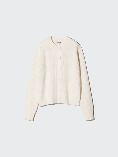 ウールブレンドクルーネックカーディガン