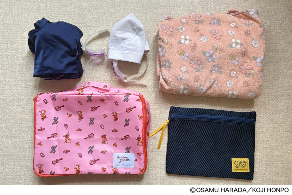 子どものプールバッグとして、大判ポーチが活躍中！タオルに水着など、入れたものはこちら