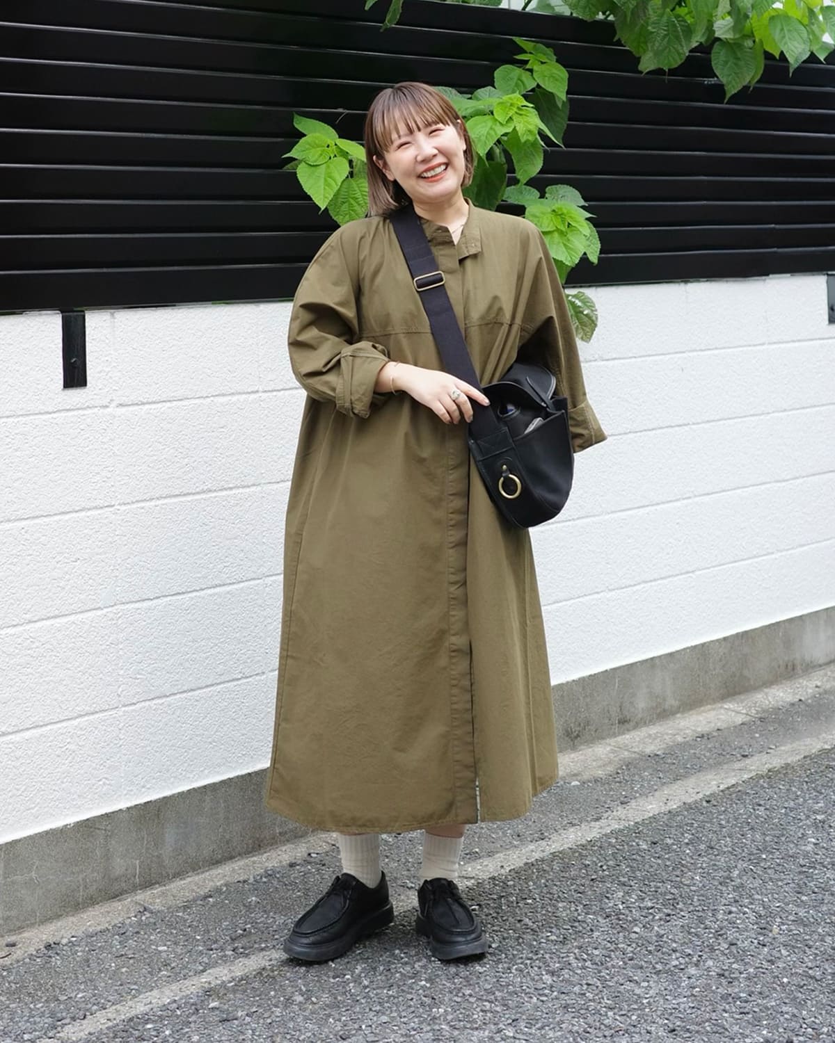 MUJI Labo 婦人 コットンウールリラックスフィットシャツワンピース