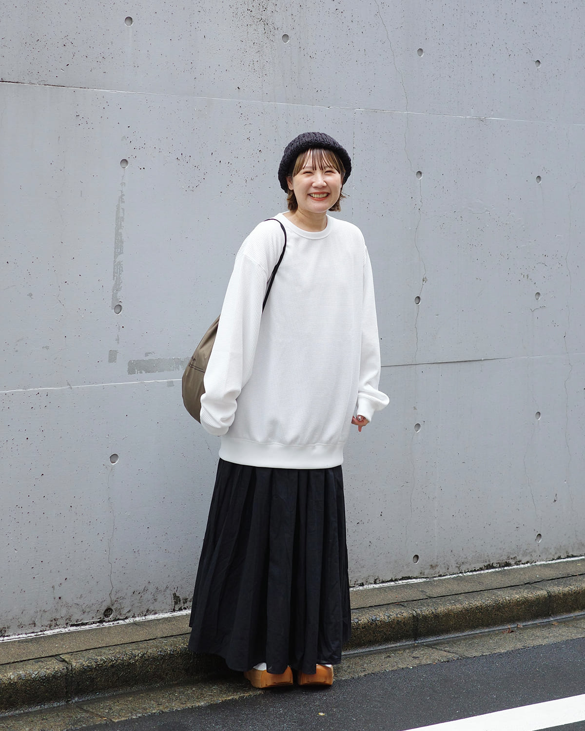 カジュアルから上品まで、様々な装いに合うワッフルTシャツがこの秋大活躍！