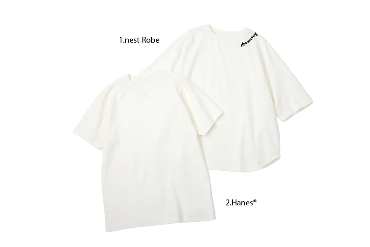 ネストローブとヘインズの白Tシャツは、ほどよい厚みで上質！