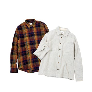 ワックスロンドンのシャツは着丈が短くて裾がラウンドカットでラフに着やすい【リンネル11月号】