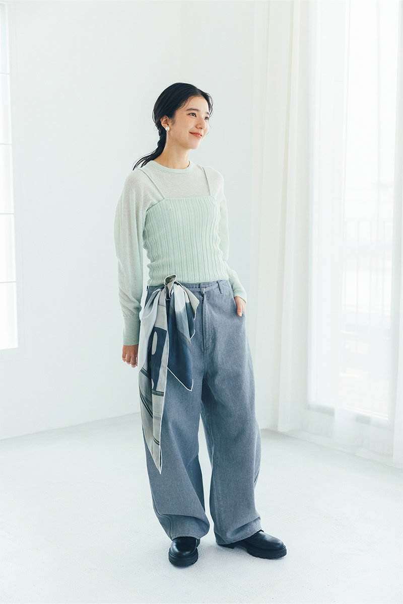 ジョイスアディッドのワイドパンツはワイドテーパードの立体的なシルエットが上品【リンネル11月号】