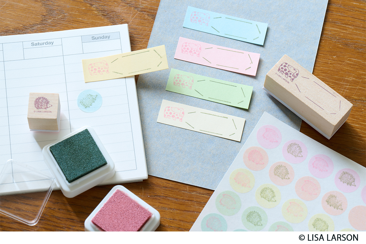 リンネル2026年1月号付録の「リサ・ラーソン」木製スタンプは付箋に押してもかわいい！