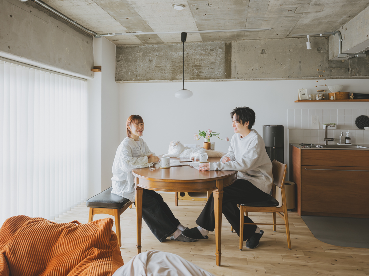 【中古マンションリノベ】都内65㎡ 1LDK 二人暮らしのリビングダイニング
