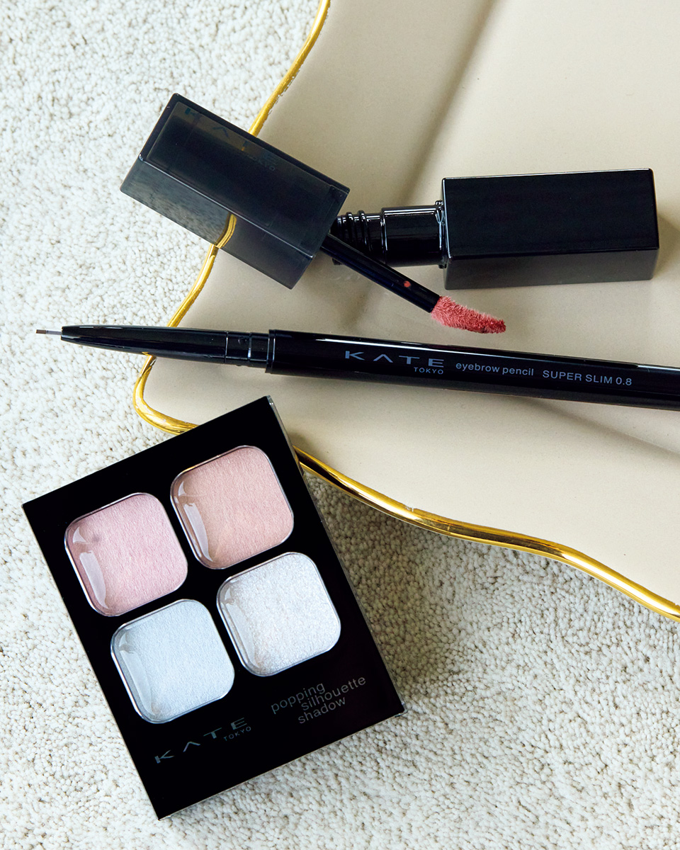 ケイト リップモンスター クリスタルポッド 全3色 ¥1,650(編集部調べ) アイブロウペンシルスーパースリム0.8全3色 ¥1,100(編集部調べ) ポッピングシルエットシャドウ 新色2種(数量限定)¥1,540(編集部調べ)※すべて10月25日発売