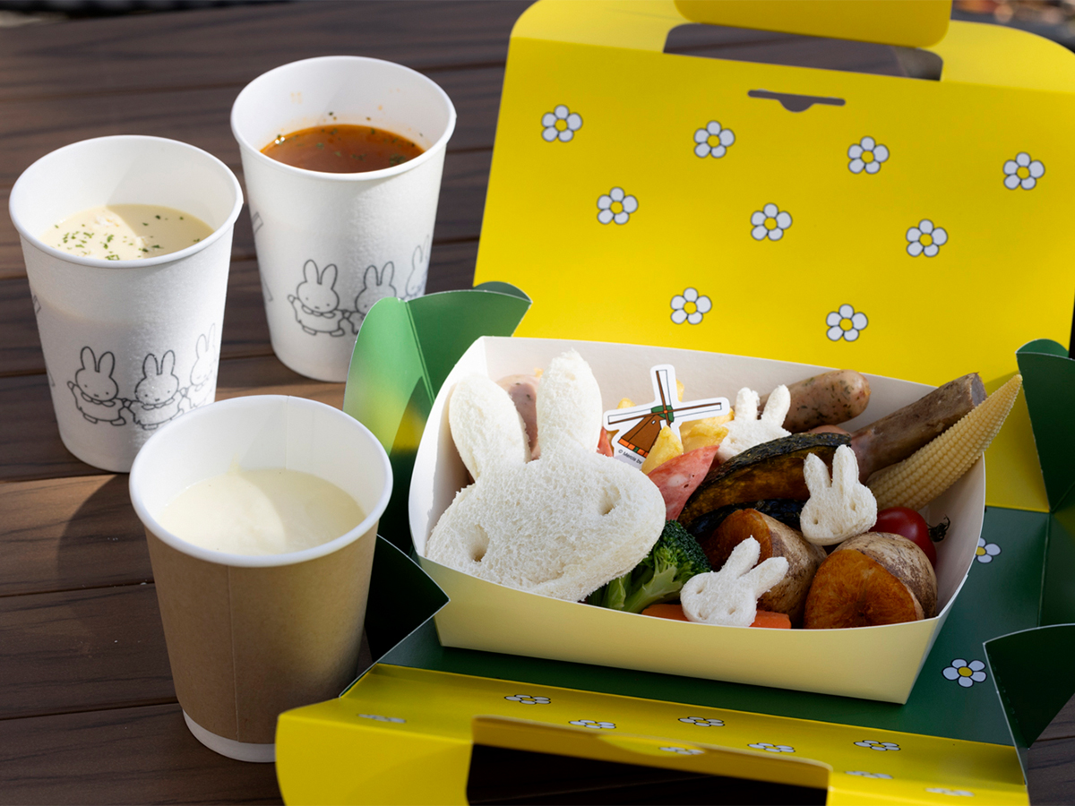 【長崎・ハウステンボス】ミッフィーのチーズフォンデュセット（￥1,600）、スープ（各￥400）