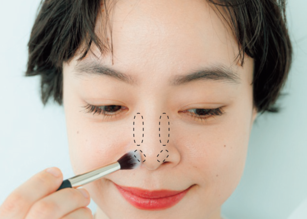 40代・50代メイクの仕方　鼻筋・ノーズメイク　シェーディング
