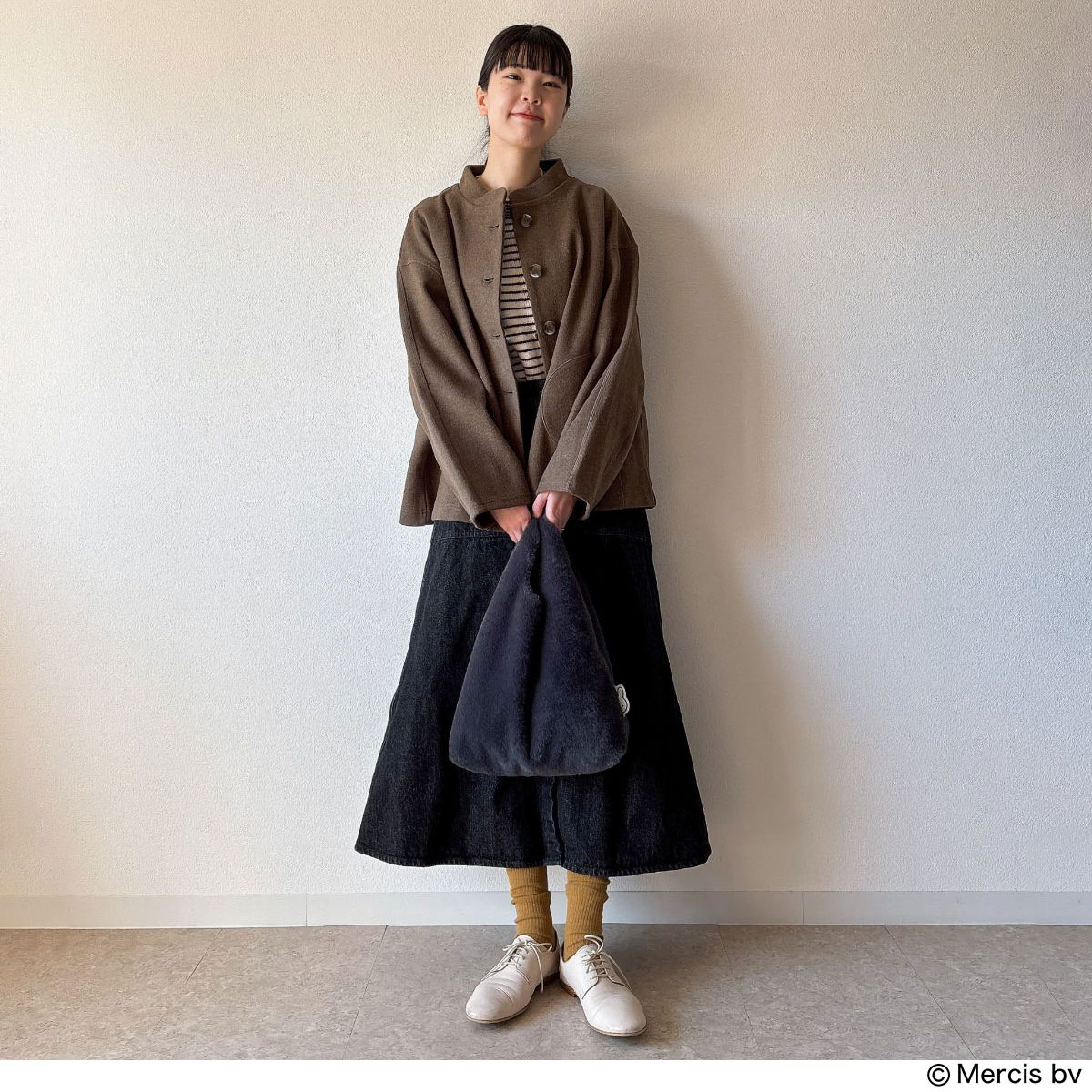 『リンネル』2月号付録 ミッフィーのファーバッグ　冬のアウターコーディネート