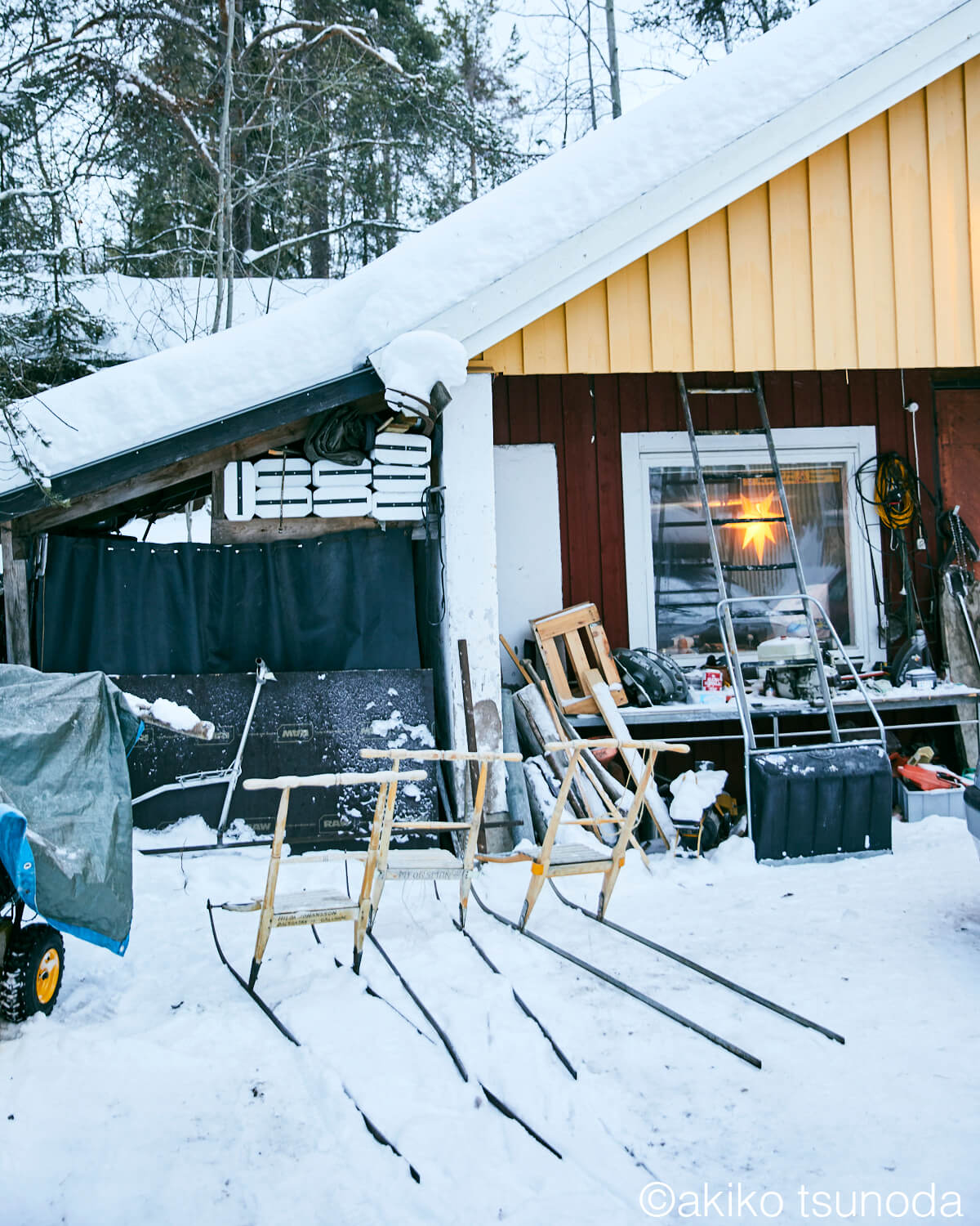 スウェーデンのサンタさんのソリ