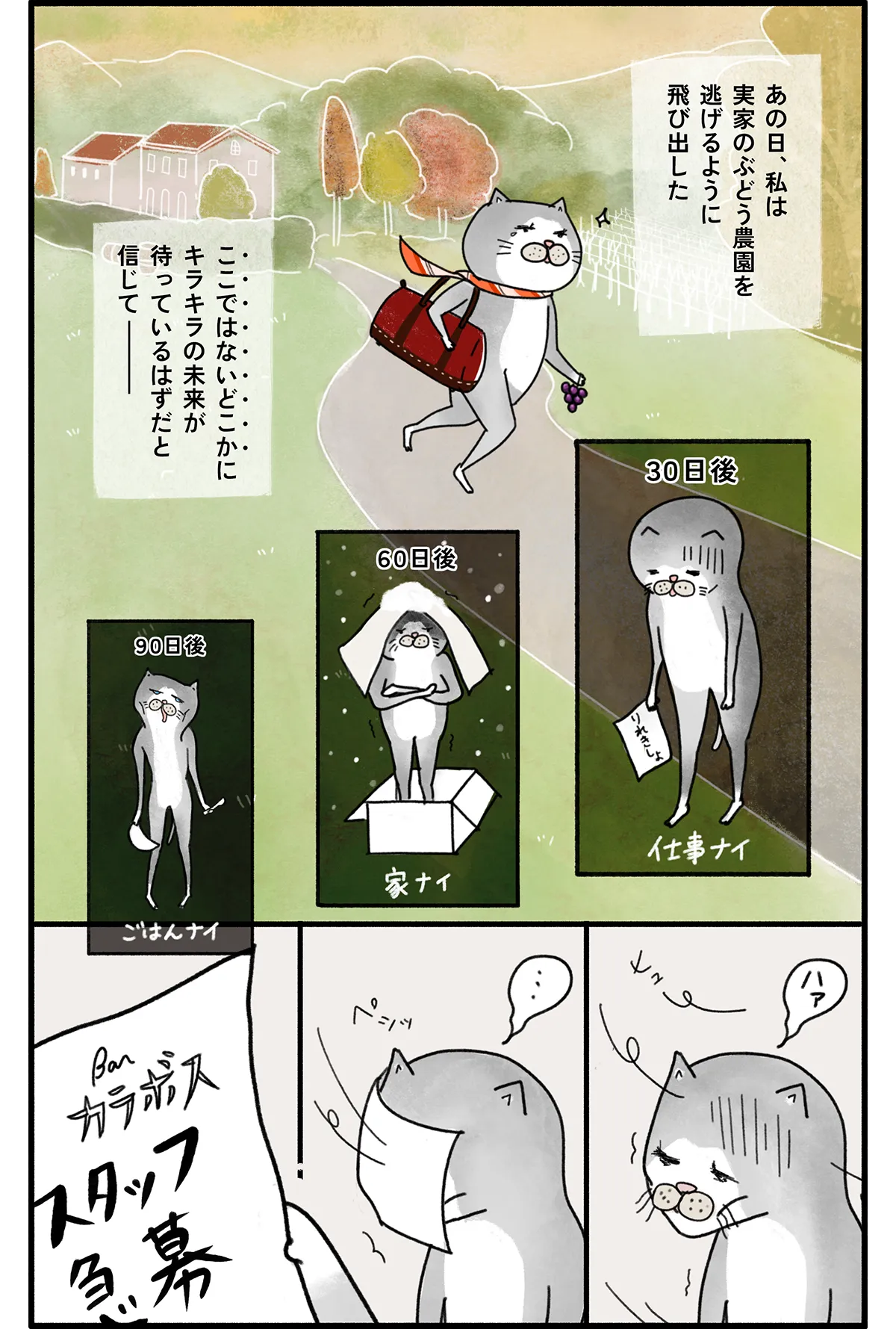 バレリーナの猫が主役のWEB漫画『クグロフの猫』第三話