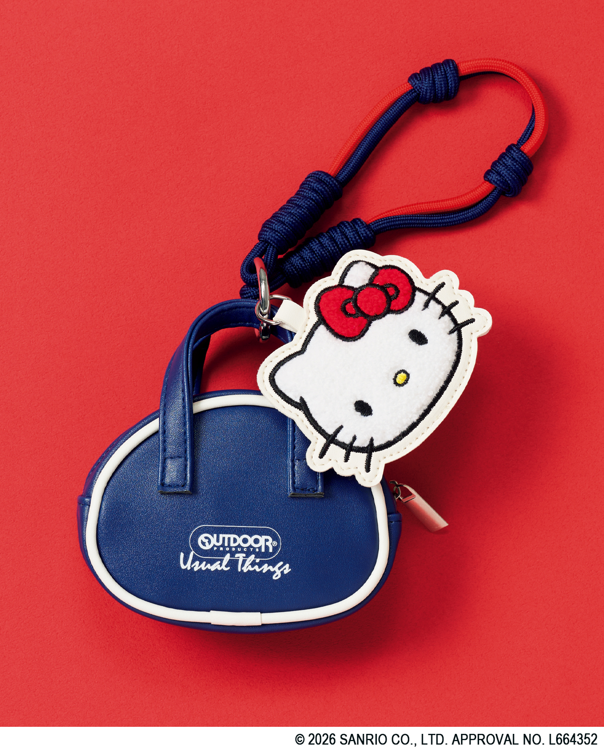 「ハローキティ」「アウトドアプロダクツ」ミニサイズがかわいい!顔形&バッグ形ポーチなチャームセット【リンネル付録】