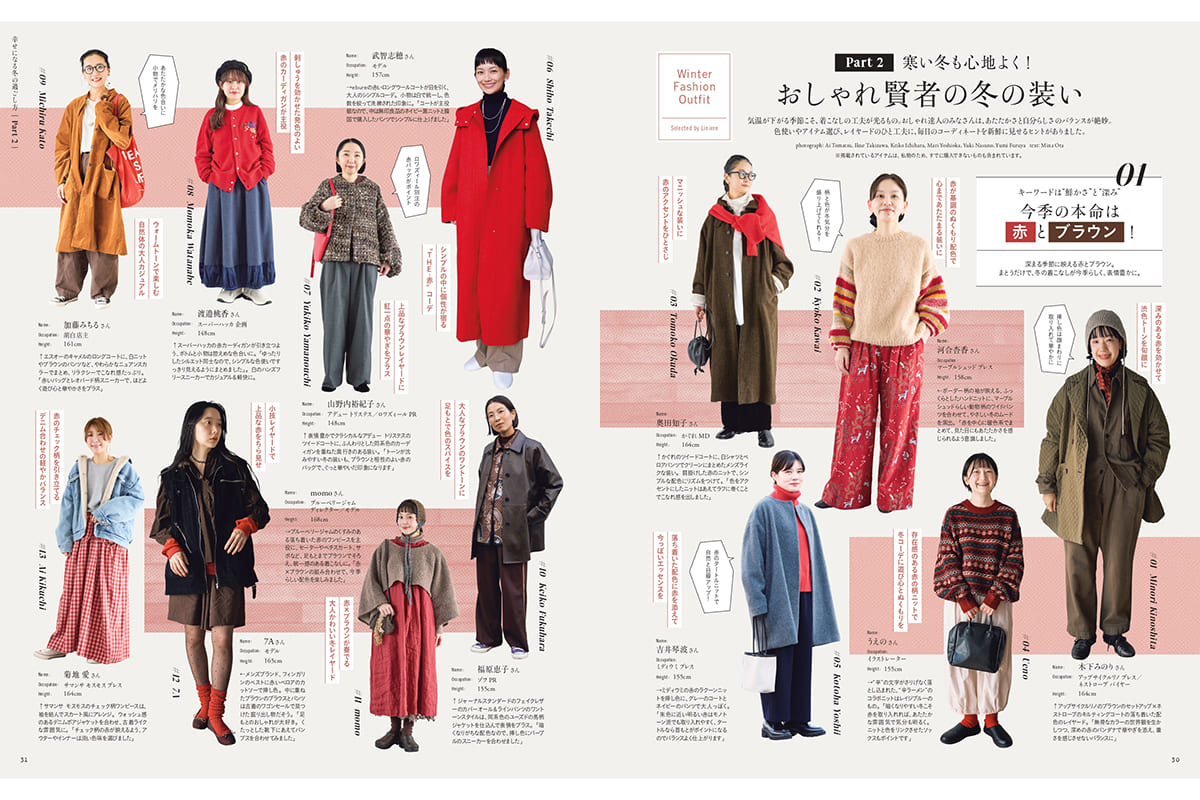 人気モデルやプレスが登場!「おしゃれ賢者の冬の装い」【リンネル2月号】