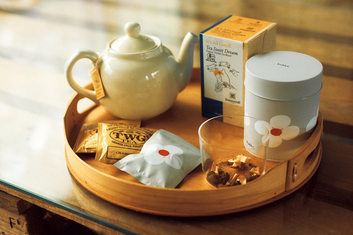 「いい眠りのためのお風呂ルーティーン」温かいお茶を飲みながらリラックス【リンネル2月号】