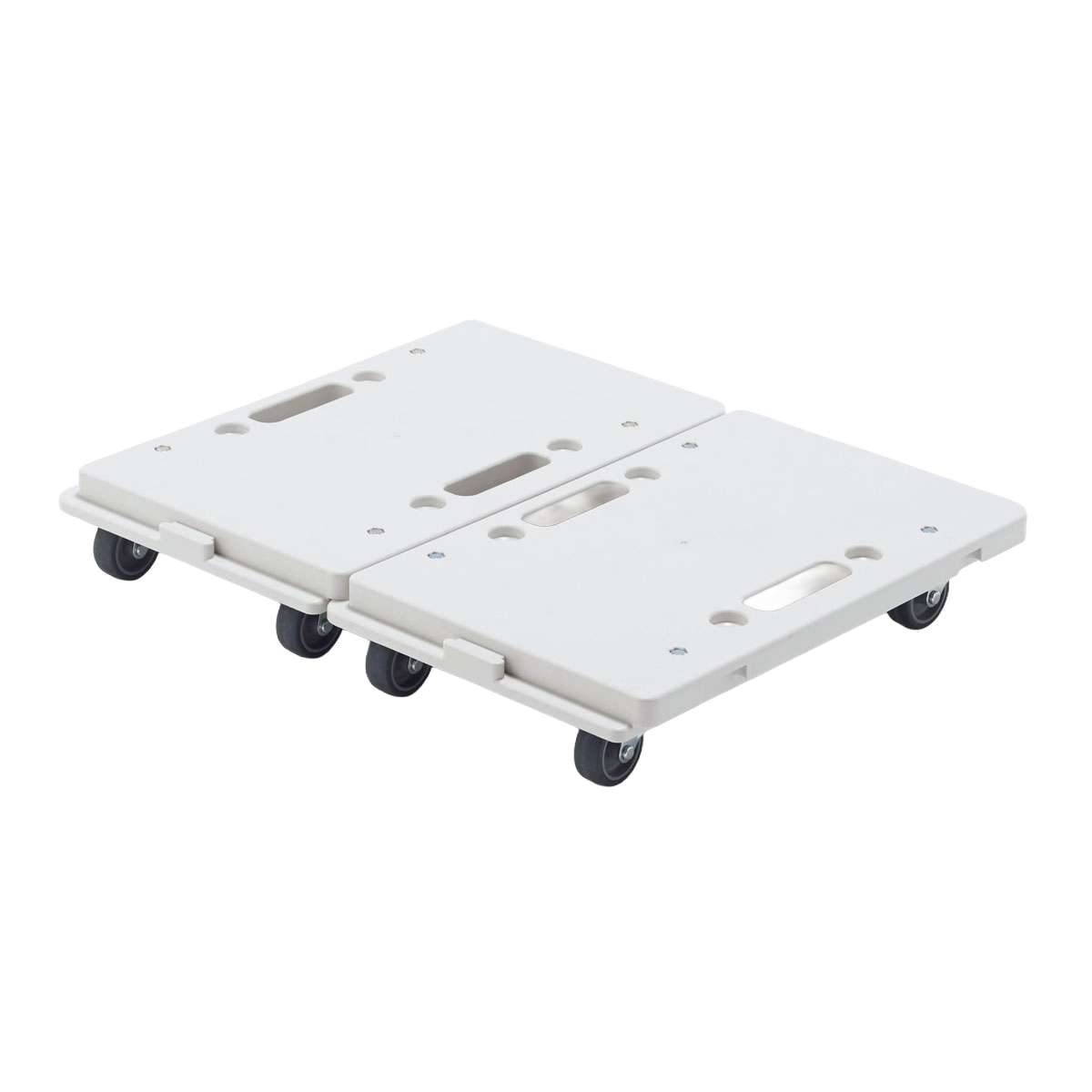 〈無印良品〉の縦にも横にも連結できる再生ポリプロピレン入り平台車