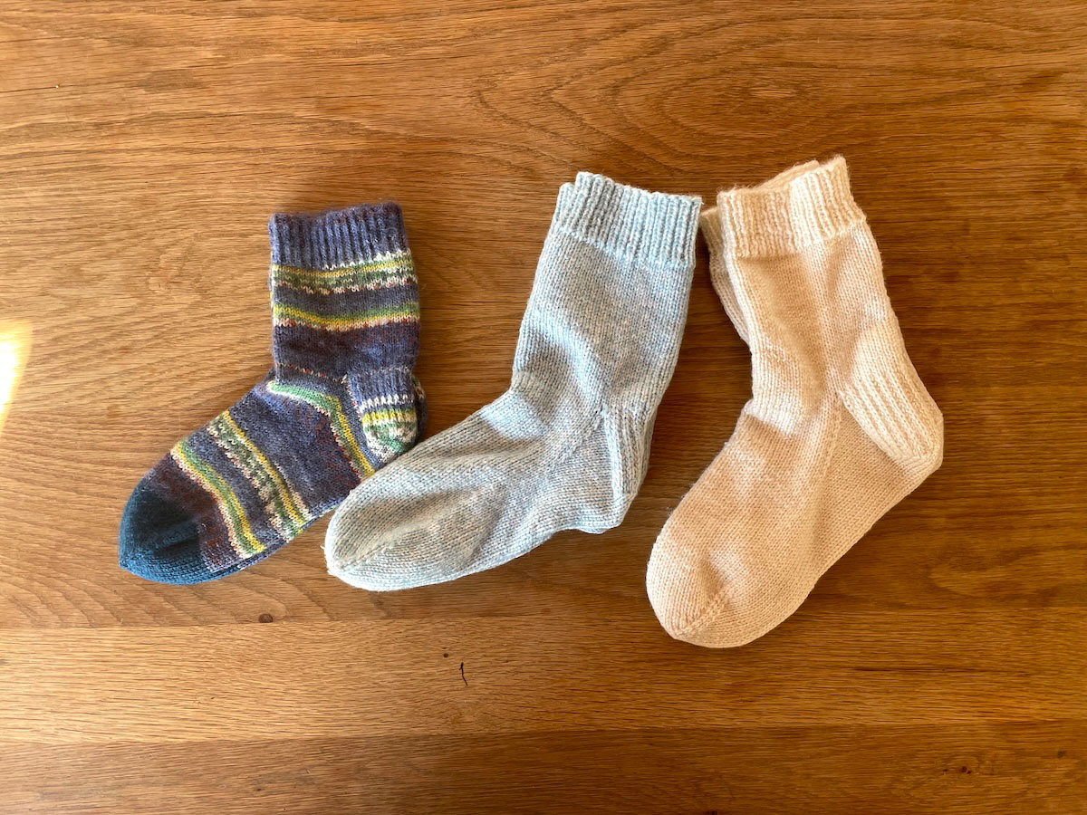 手編みの靴下