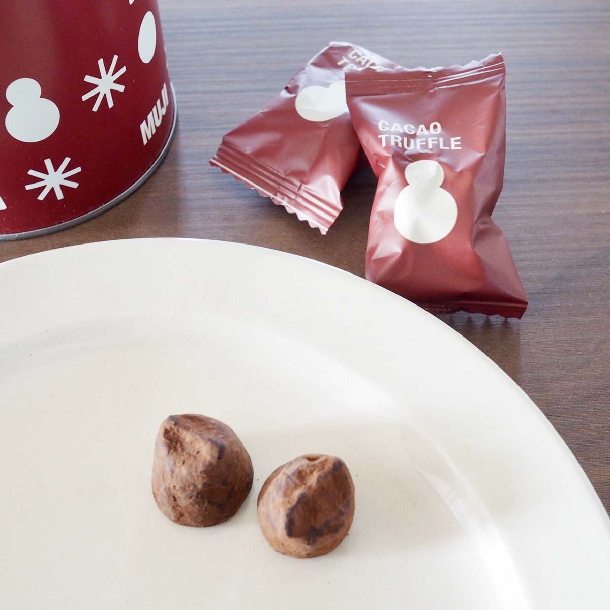 無印良品 ギフト缶 カカオトリュフ カカオニブ