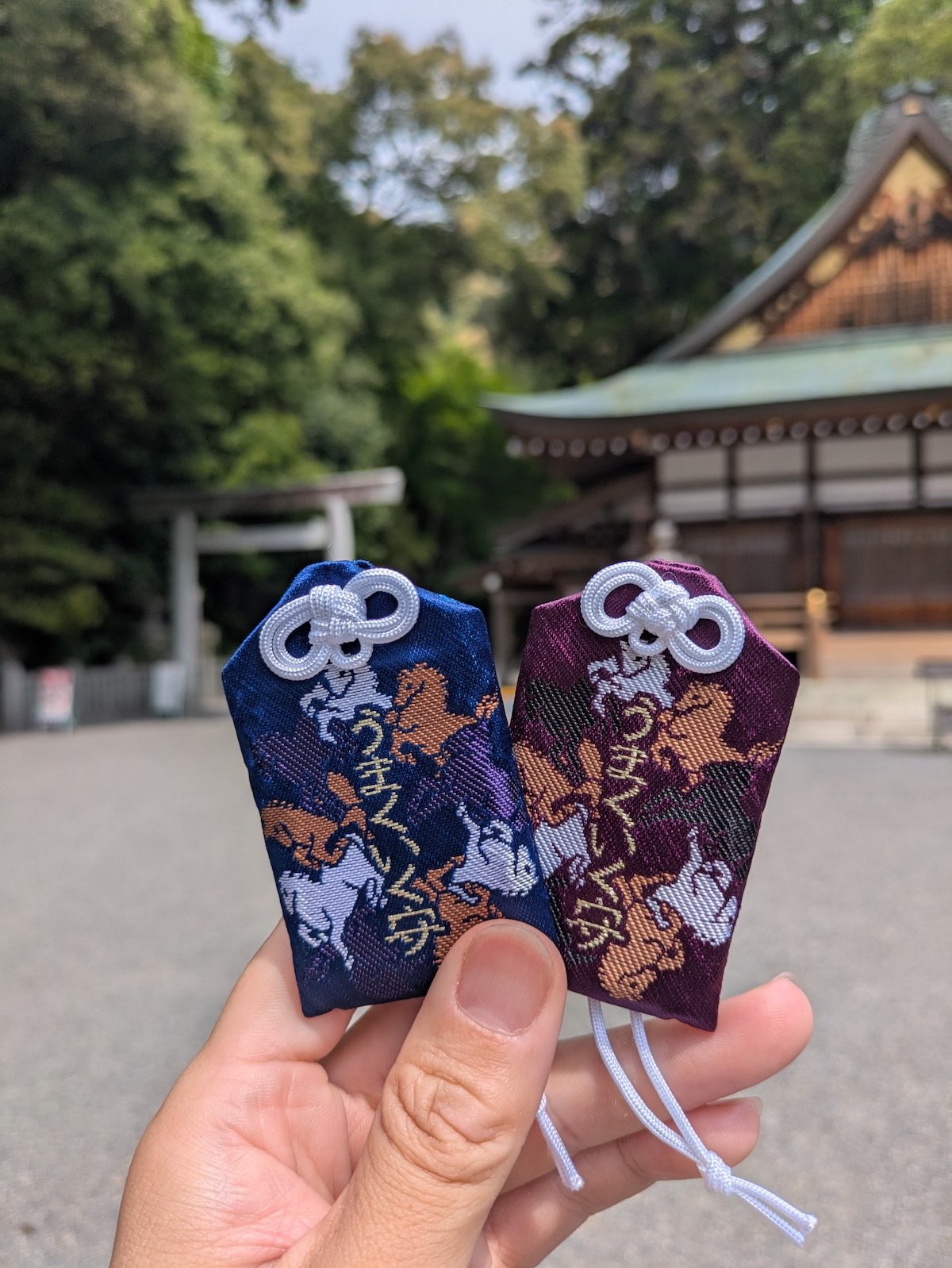 馬が9頭描かれた「うまくいくお守り」多度大社 (三重県・桑名市)