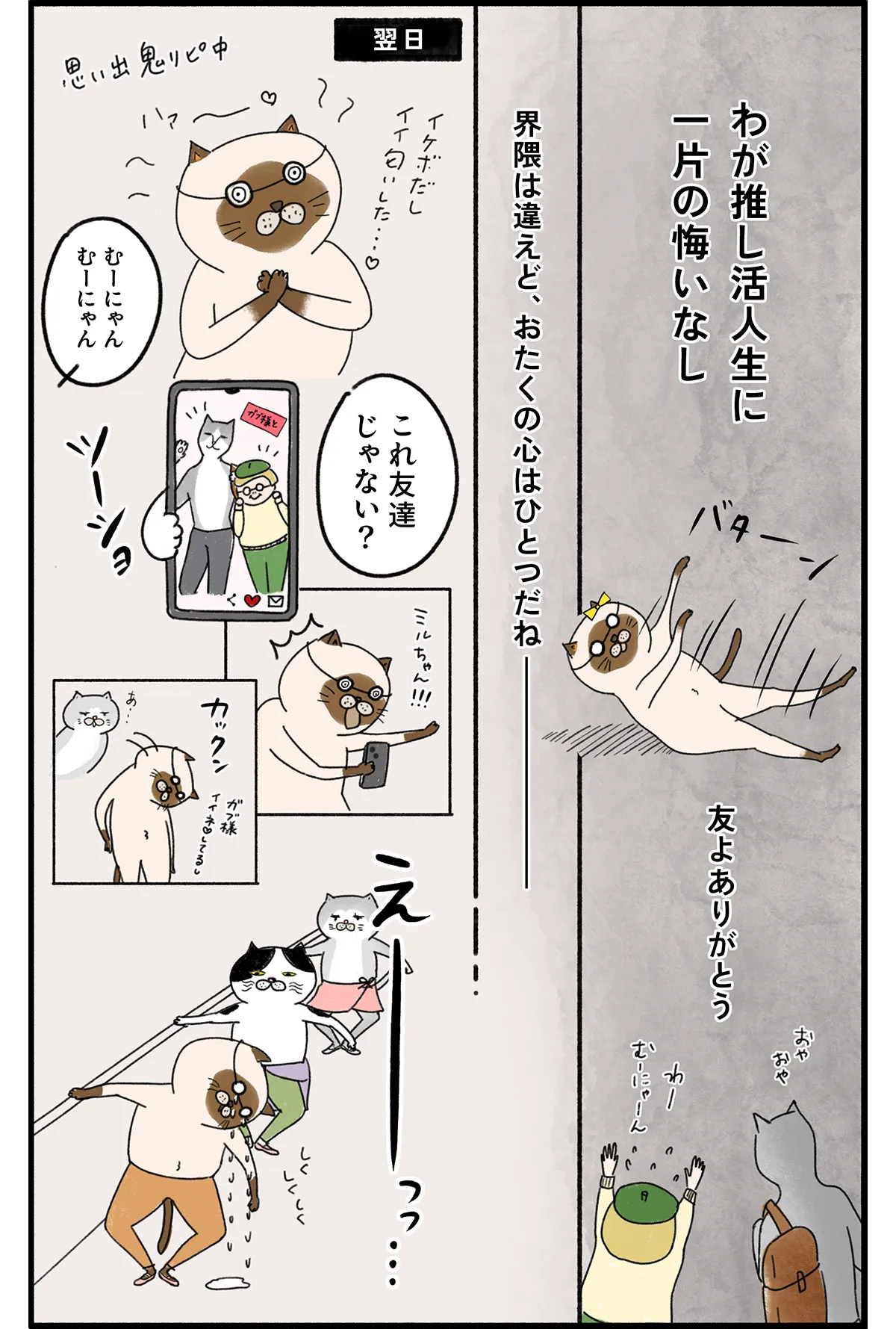 バレリーナの猫が主役の漫画『クグロフの猫』6話 推し活