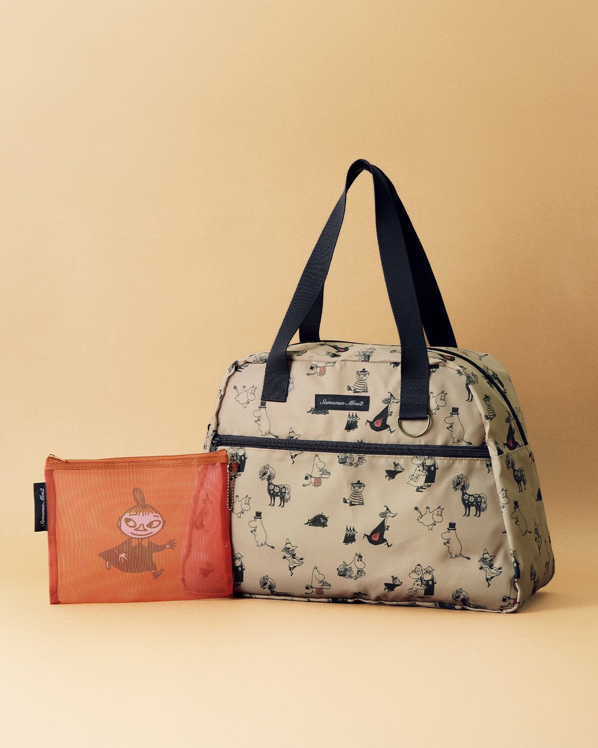 「ムーミン」「サマンサ モスモス」大容量がうれしい!たためるボストンバッグとメッシュポーチ【リンネル4月号付録】