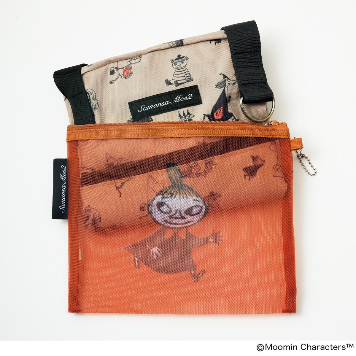「ムーミン」「サマンサ モスモス」たためるボストンバッグとメッシュポーチ【リンネル4月号付録】ボストンバッグは付属のメッシュポーチに収納できる!