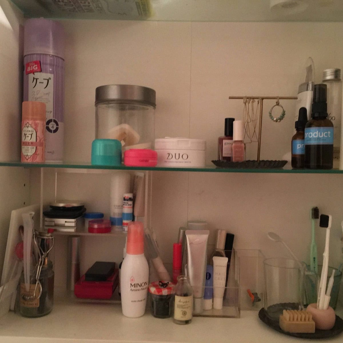 2年前の洗面鏡の中の景色。