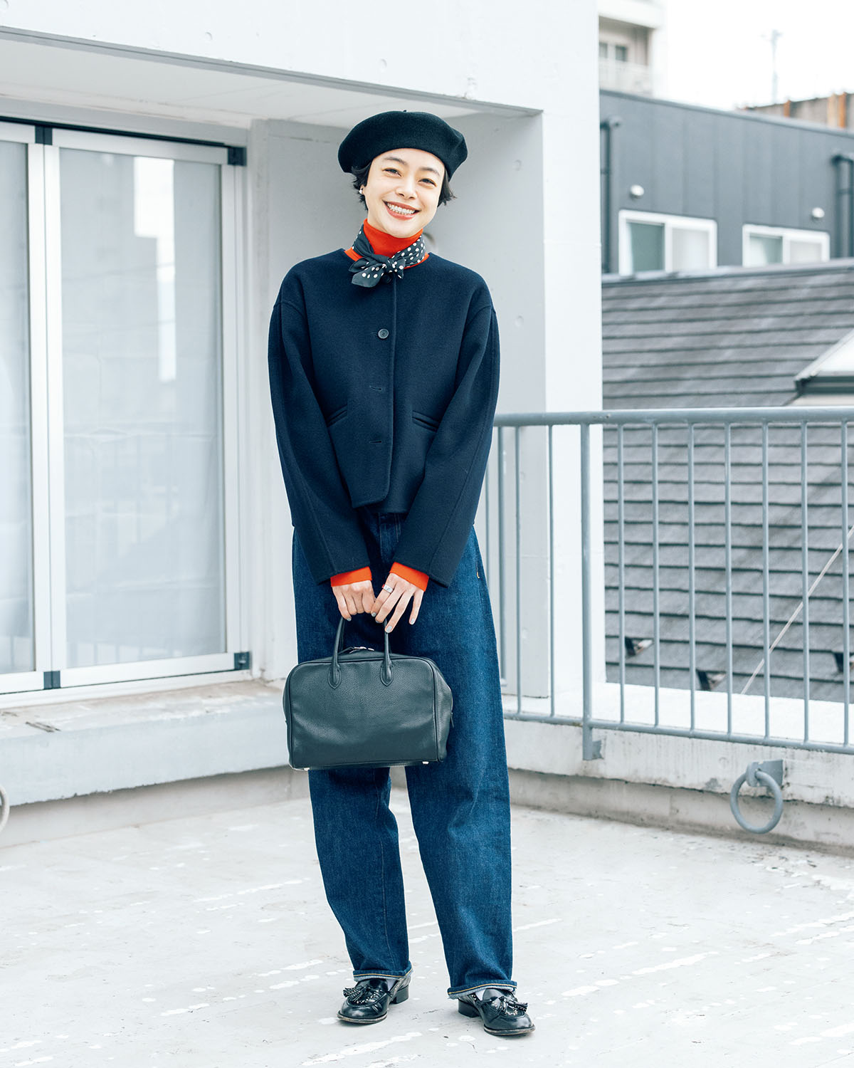 モデルkanocoさんの私服スナップ、上品なアクセントを散りばめたフレンチスタイルを追求