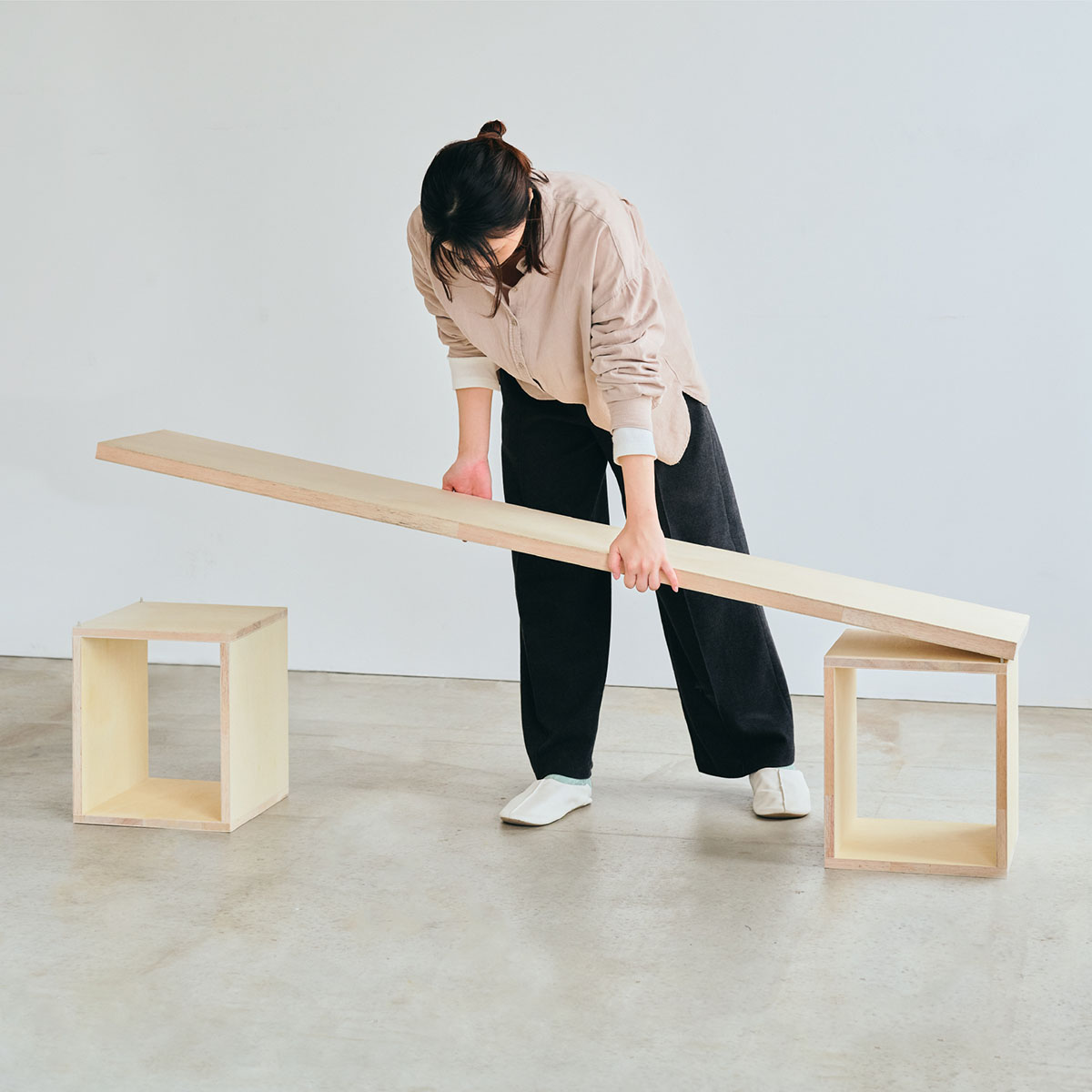 つみハコ 積み木のようなモジュール家具