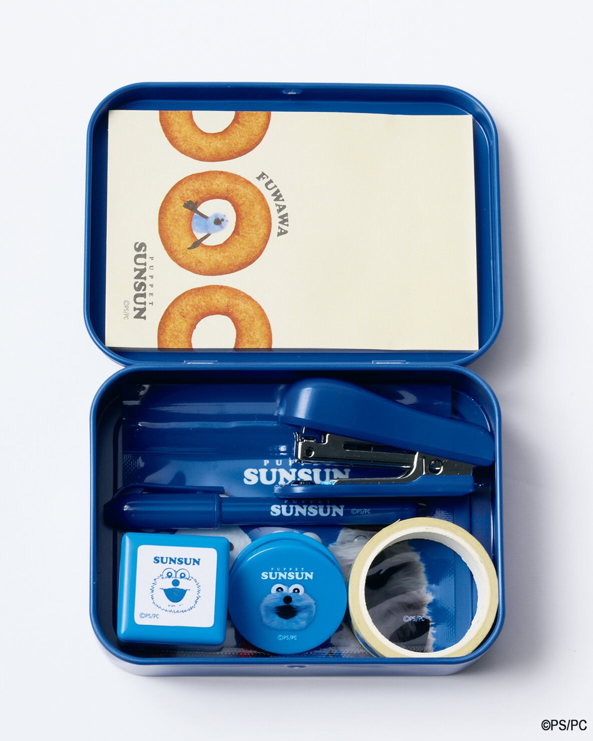 リンネル付録【パペットスンスン】「かわいくて便利な缶ケース入りミニ文具セット」 は缶ケースに収納できて便利(3/19発売リンネル2026年5月号)