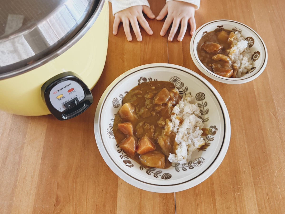 台湾の調理家電・大同電で作ったカレーライス