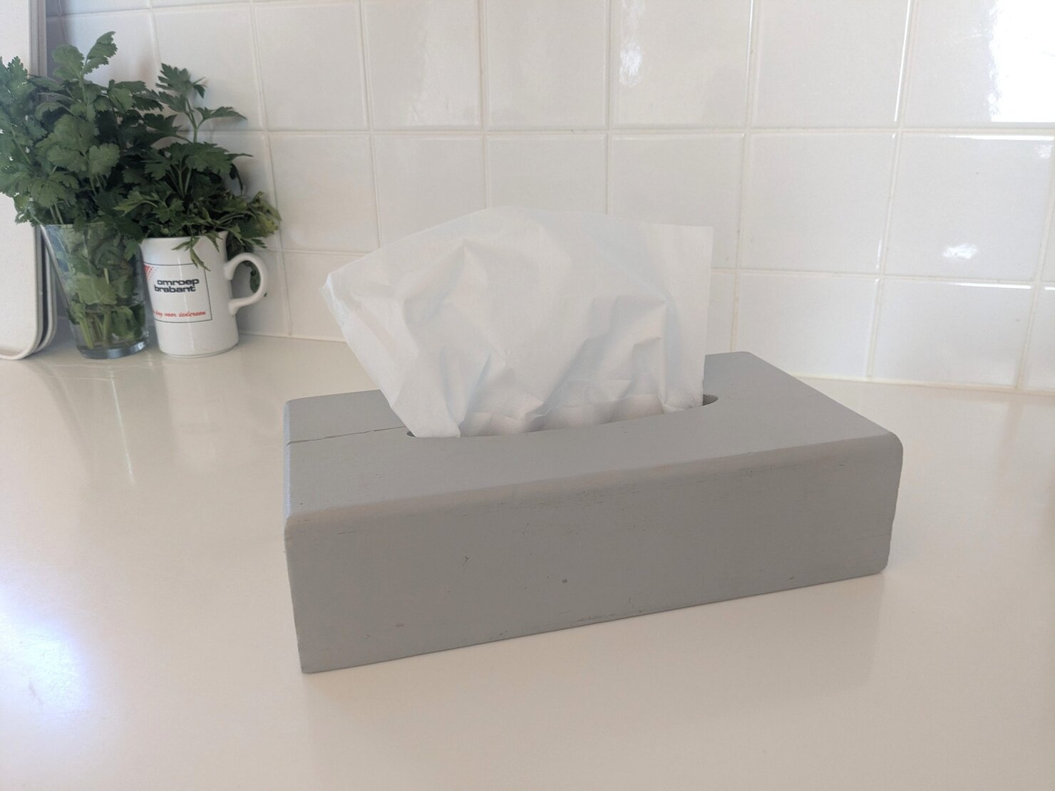 ペンキを塗って好みの色にしたティッシュケース