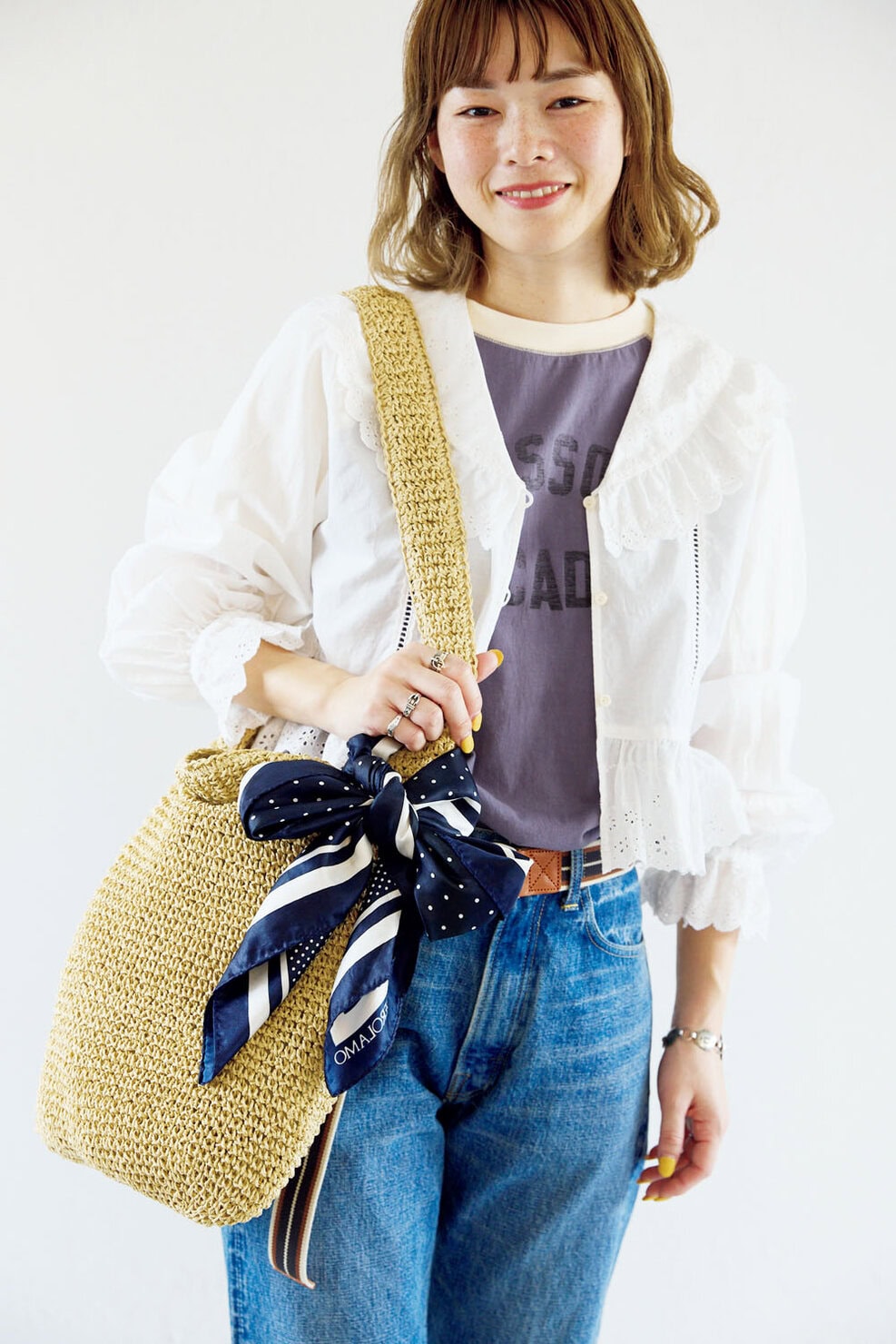 バッグにリボン