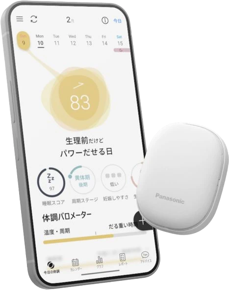 睡眠状態と月経リズムが計測できるサービス。パナソニックのリズモ