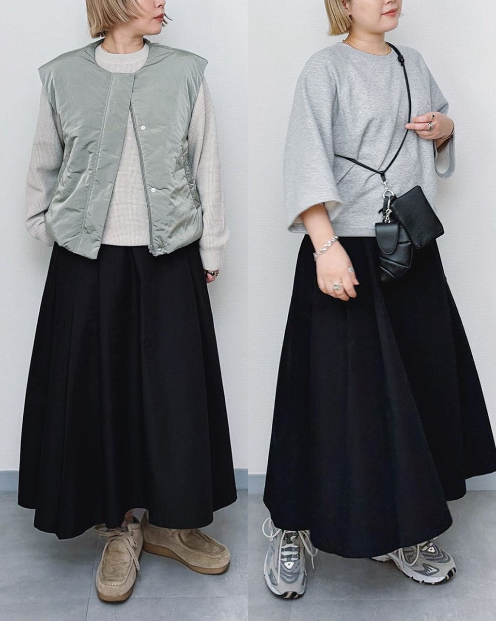 【無印良品 優秀フレアスカートの着まわし4コーデ】 低身長さん必見! 大人カジュアルが叶う万能スカート